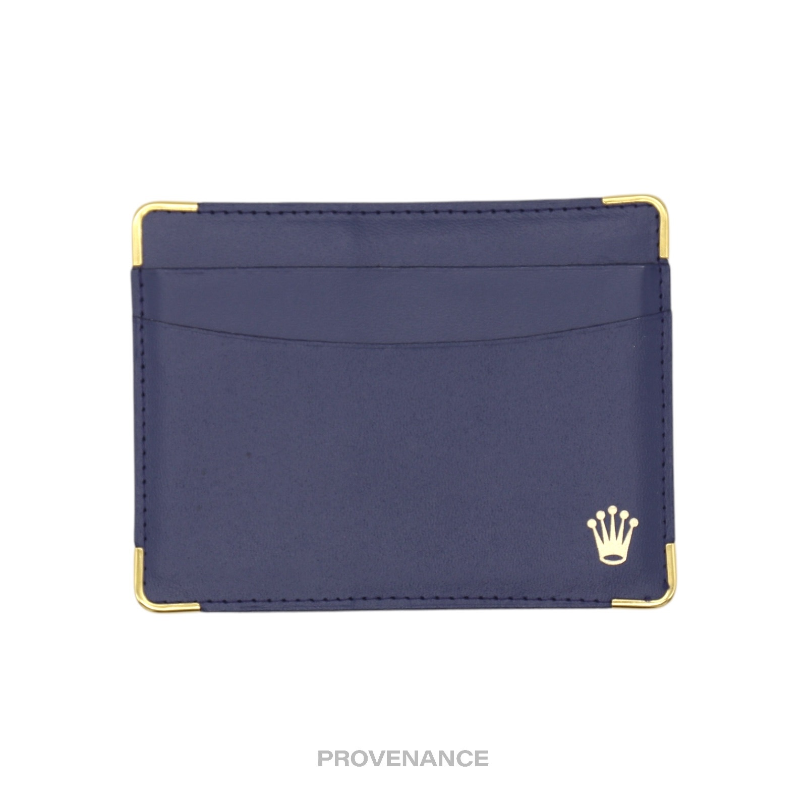 Rolex Card Holder Wallet  Navy Blue Leather